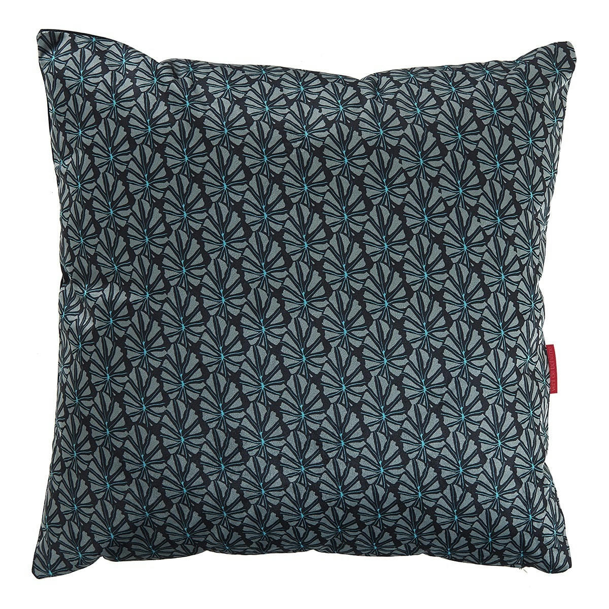 MOOREA - Housse de coussin velours imprimé graphique noir 45x45cm