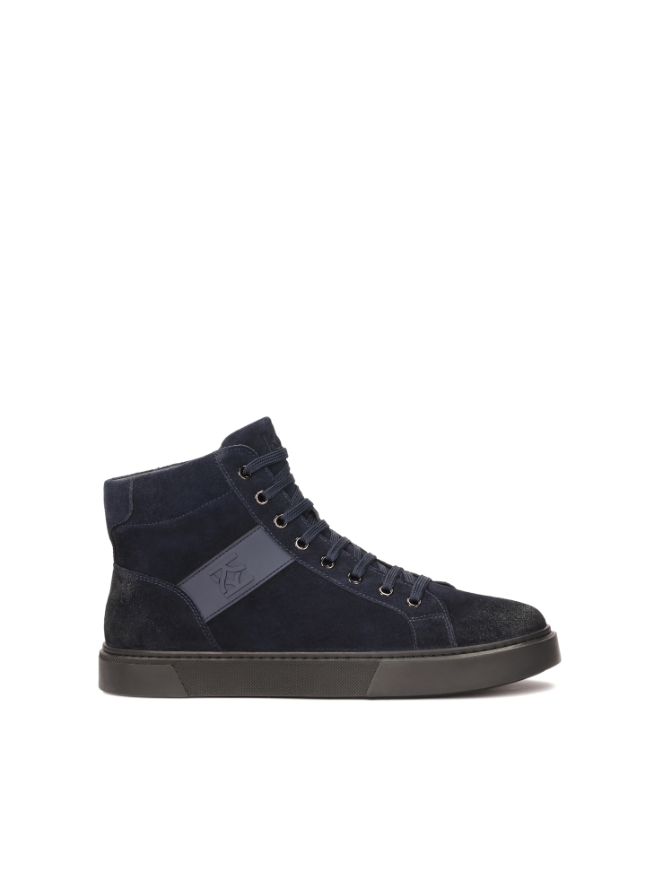 Navy blue high top sneakers
