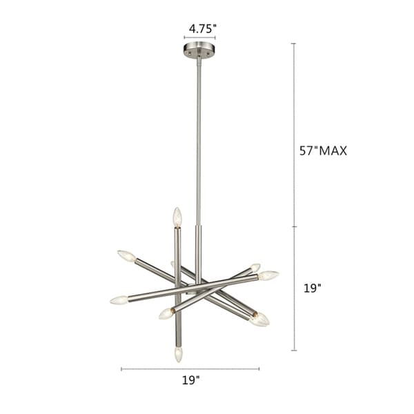 Chloe 10-light Brushed Nickel Sputnik Pendant - Brushed nickel