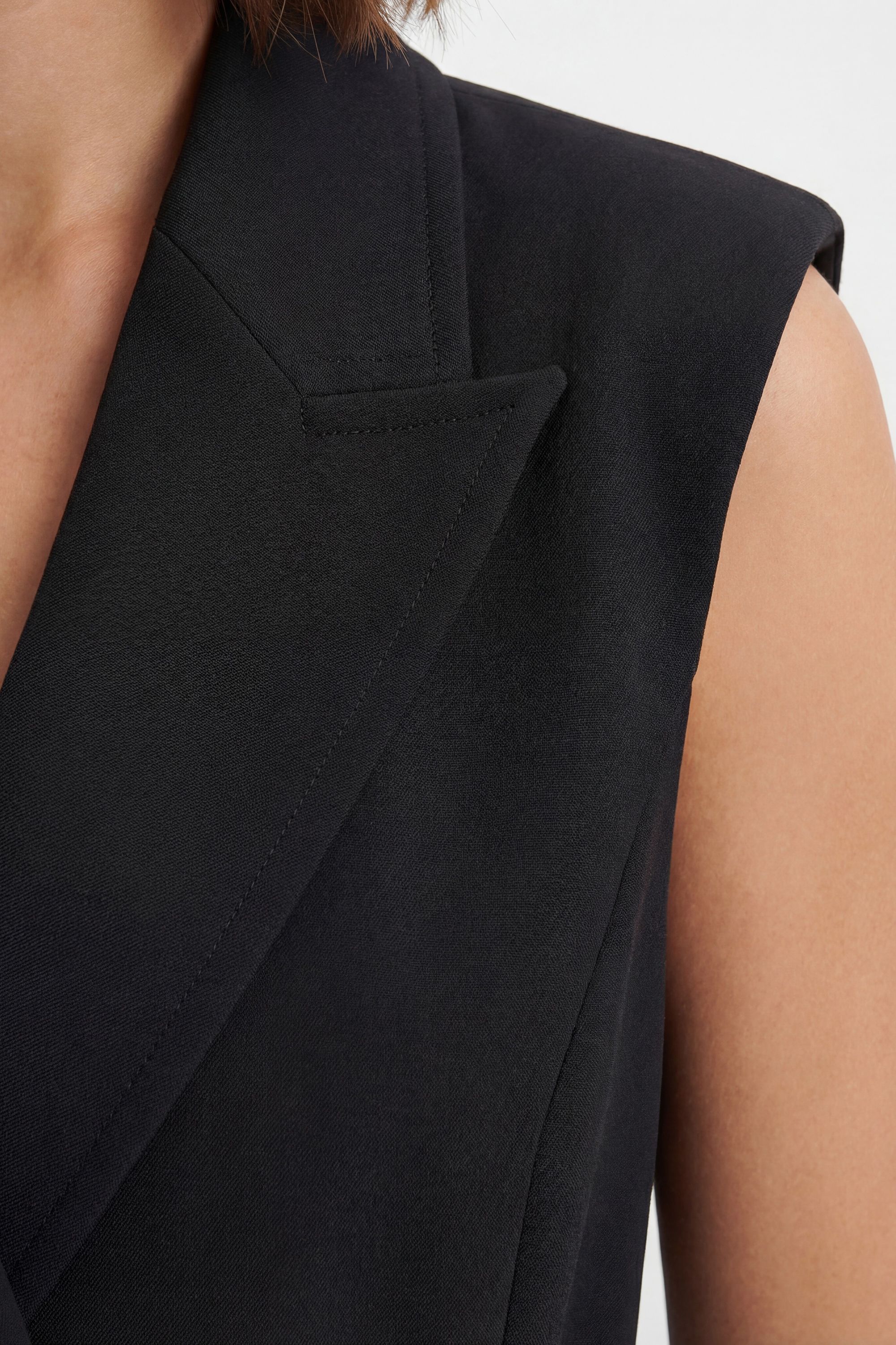 KarenMillen Soft Tailored Wrap Detail Sleeveless Blazer