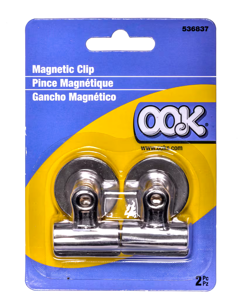 OOK Magnetic Metal Paper Clips, Durable, For Metal Surfaces