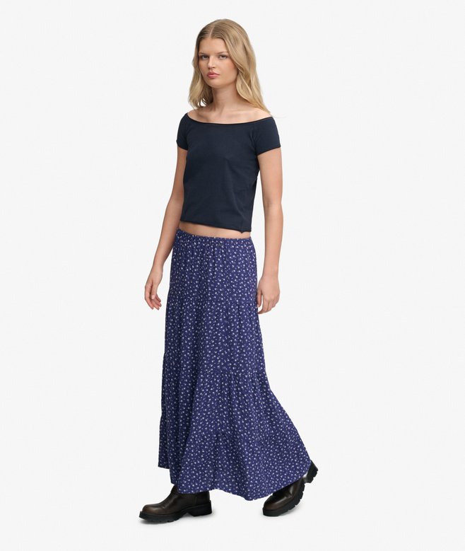 Woven Tiered Maxi Skirt