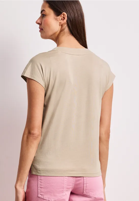 Dropped Shoulder Shirt mit V-Neck