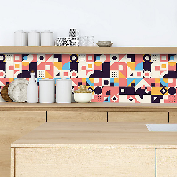 Crédence adhésive décoration rétro 30x70 cm