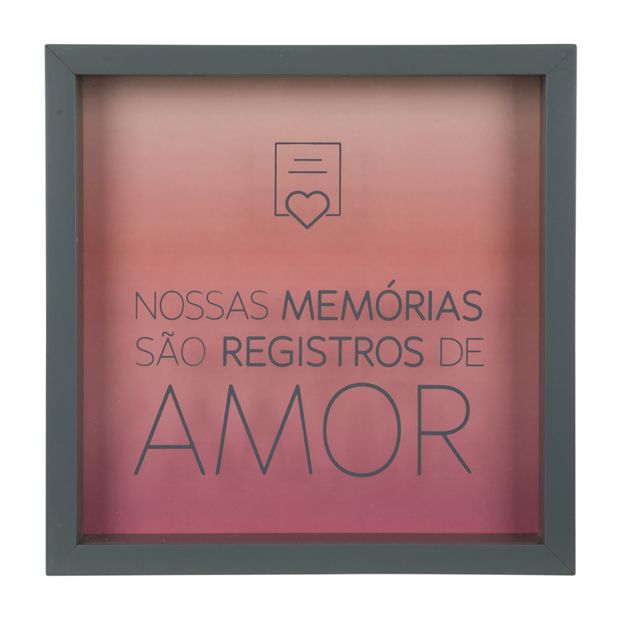 QUADRO REGISTROS DE AMOR 27 CM X 27 CM