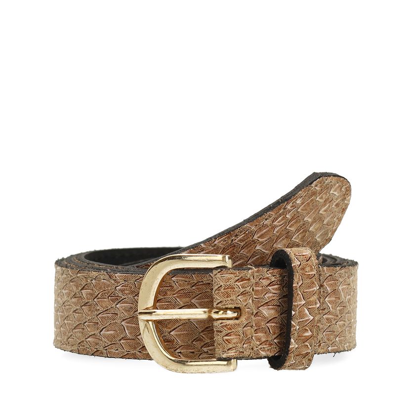 Manfield Beige leren riem