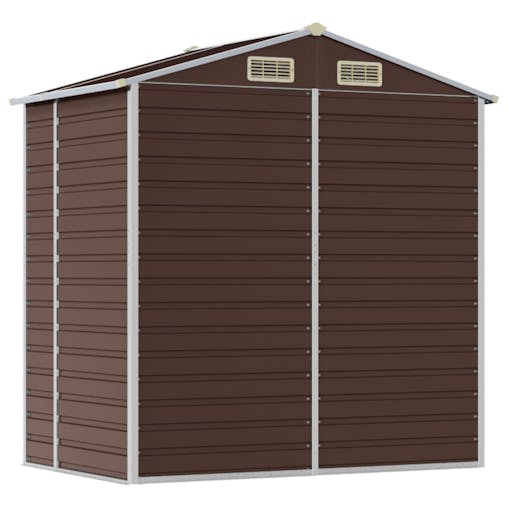 NNEVL Garden Shed Brown 191x130x198 cm Galvanised Steel