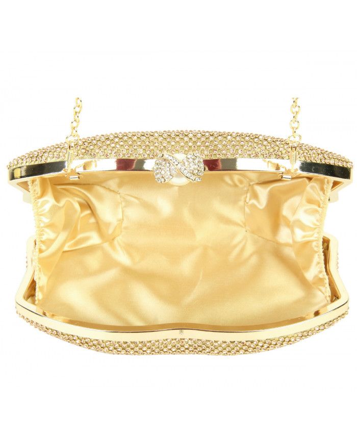 JFY Octagon Shape Ring Clasp Double-Side Diamante Bag