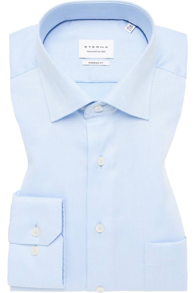 ETERNA Modern Fit Hemd hellblau/weiss, Strukturiert