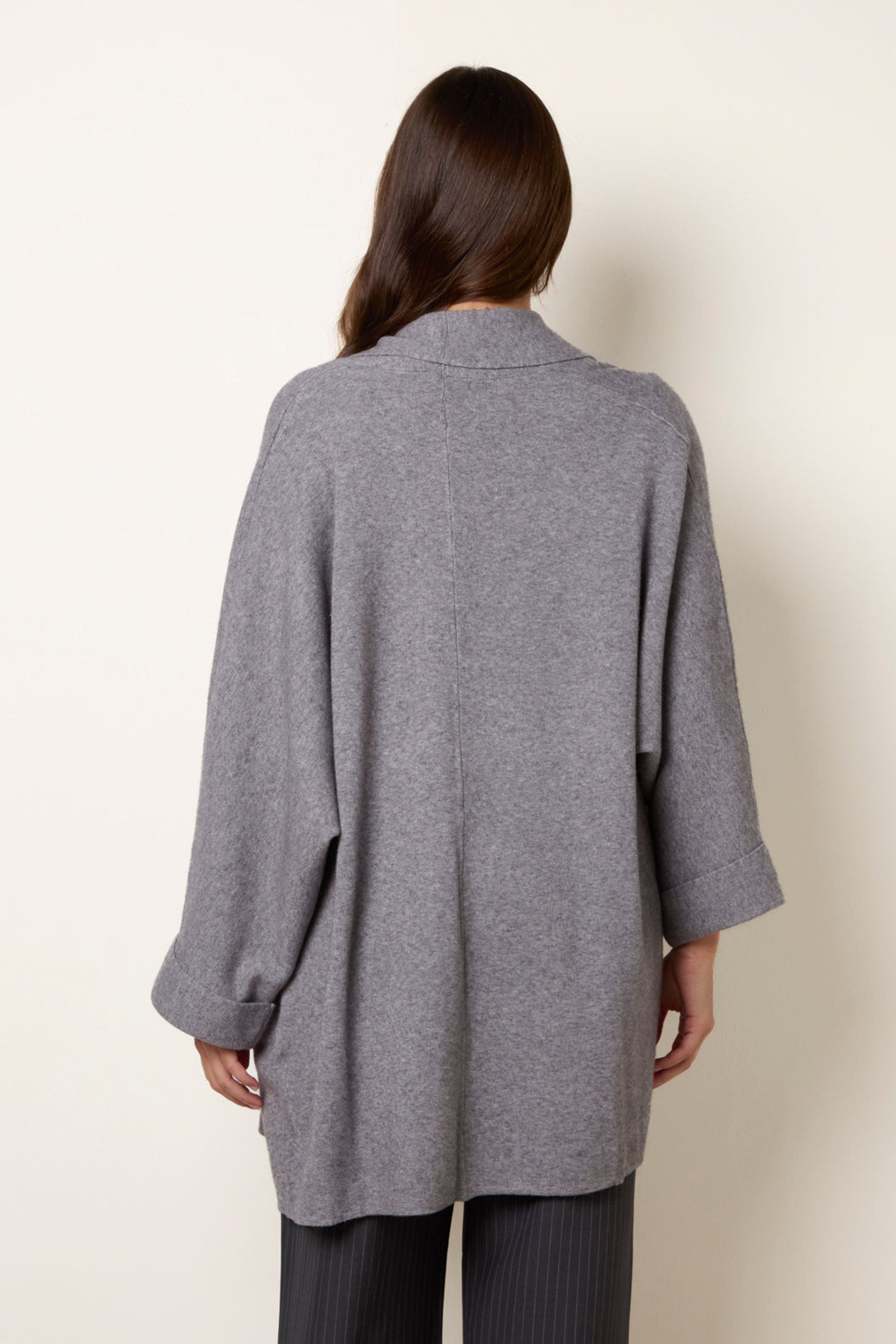 Blue Vanilla Grey Heavy Knit Cardigan