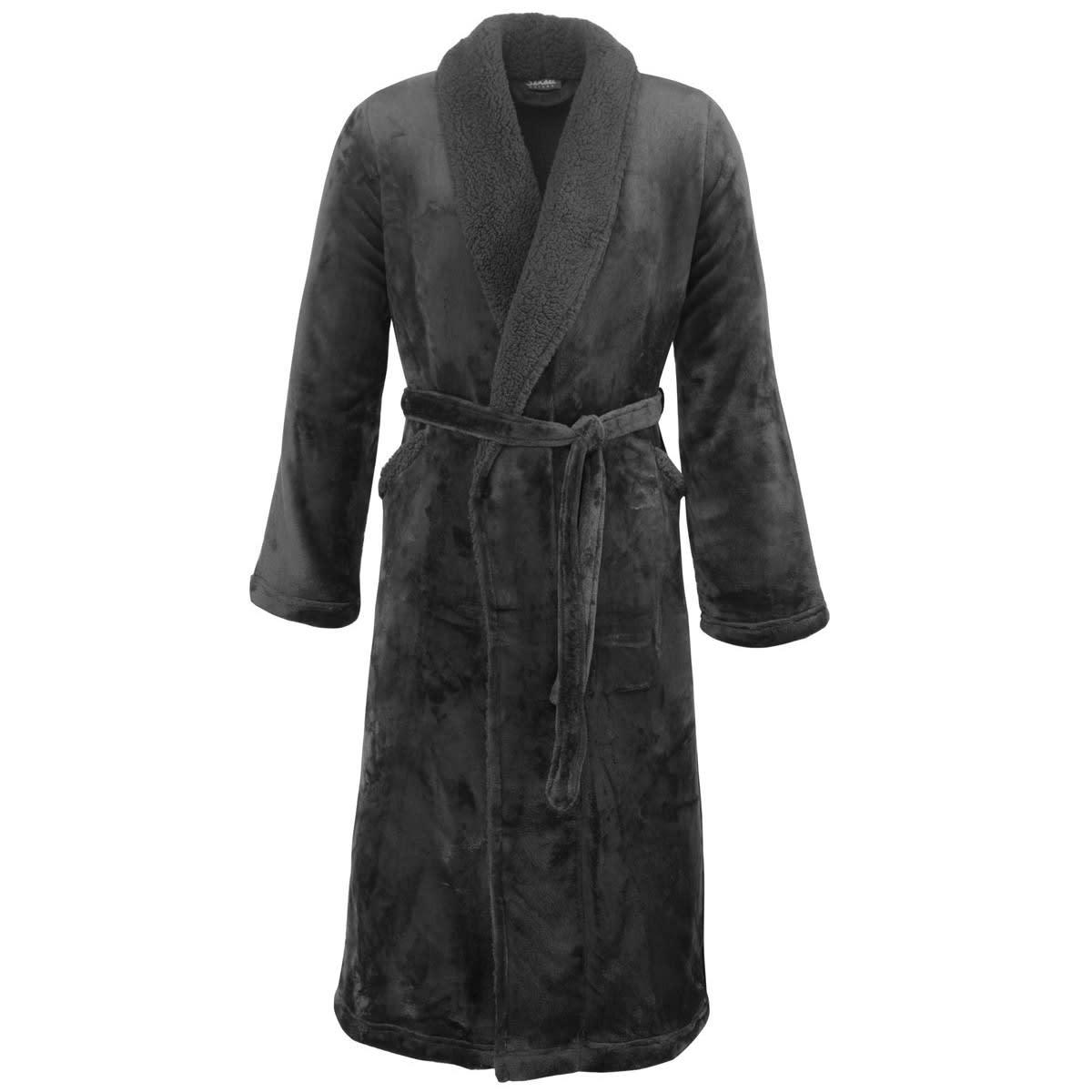 BOLSTA - Peignoir mixte polaire chaud doublé  anthracite L