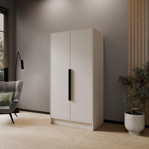 Szafa PAVIA 100 cm Kaszmir/Czarne Uchwyty – 2 Drzwi