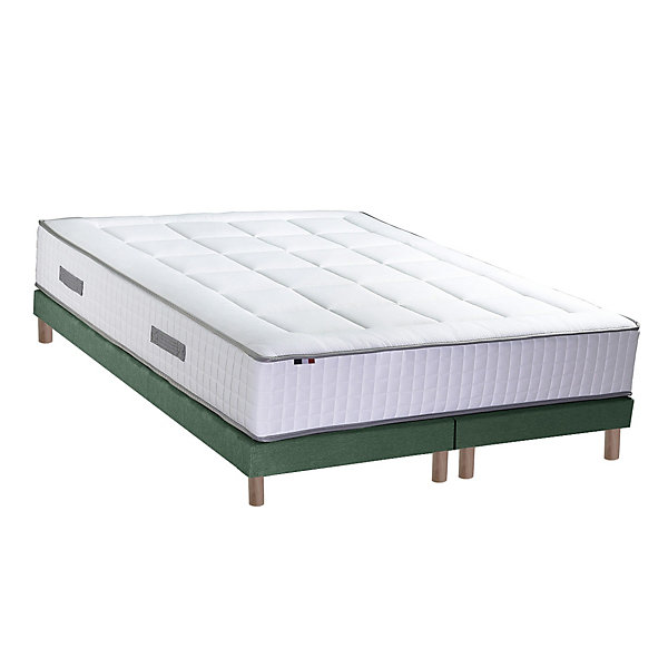 Ensemble matelas ressort 7 zones et mémoire forme sommier 2x90x200