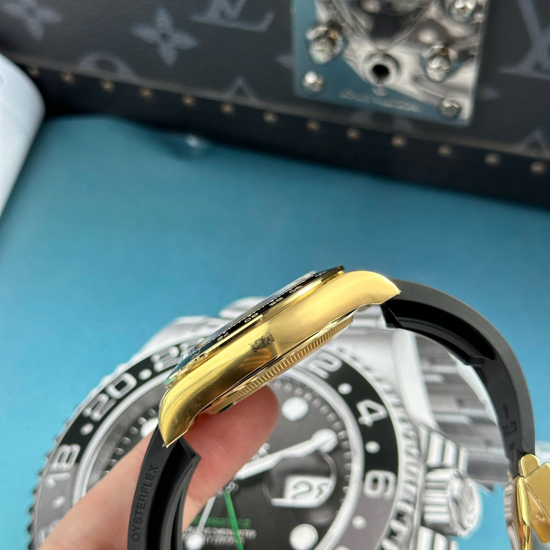 Rolex Daytona 126518LN Alcaraz YG Plated Turquoise Blue Dial 40mm Oysterflex Super Clone
