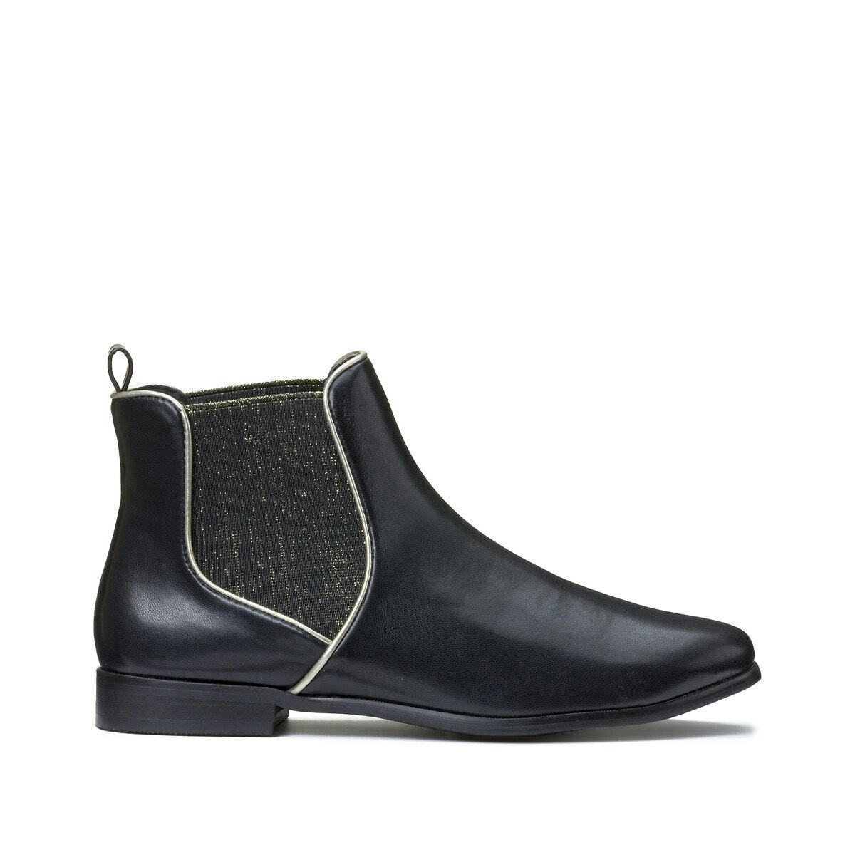 Boots chelsea à élastique doré