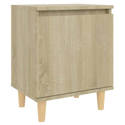 NNEVL Bed Cabinets with Solid Wood Legs 2 pcs Sonoma Oak 40x30x50 cm