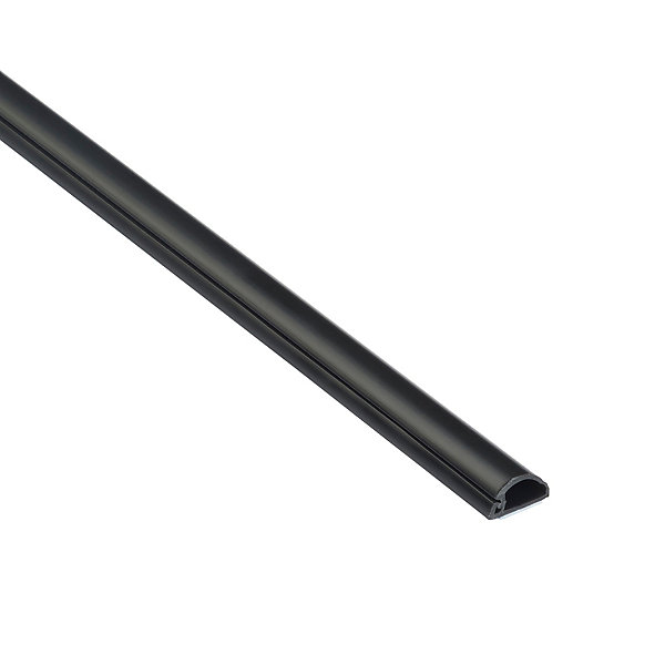 Goulotte décorative demi-ronde noire auto-adhésive D-Line 16 x 8 mm, 1 m