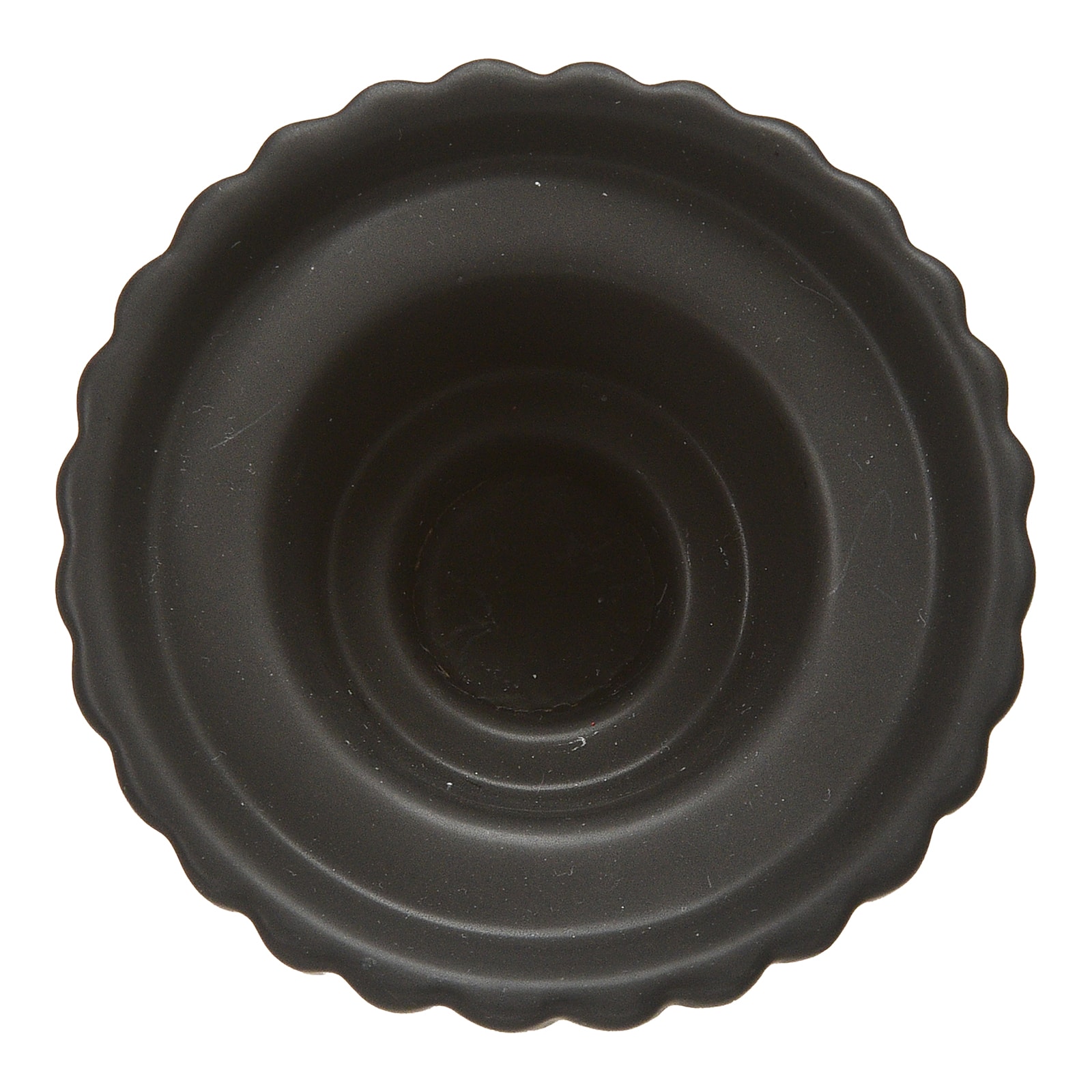 Teelichthalter Rills Schwarz, ⌀ 9 cm, H 60 mm