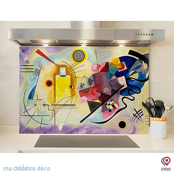Crédence cuisine fond de hotte Wassily Kandinsky - Verre trempé - L 60 cm x H 45 cm - MaCrédenceDéco