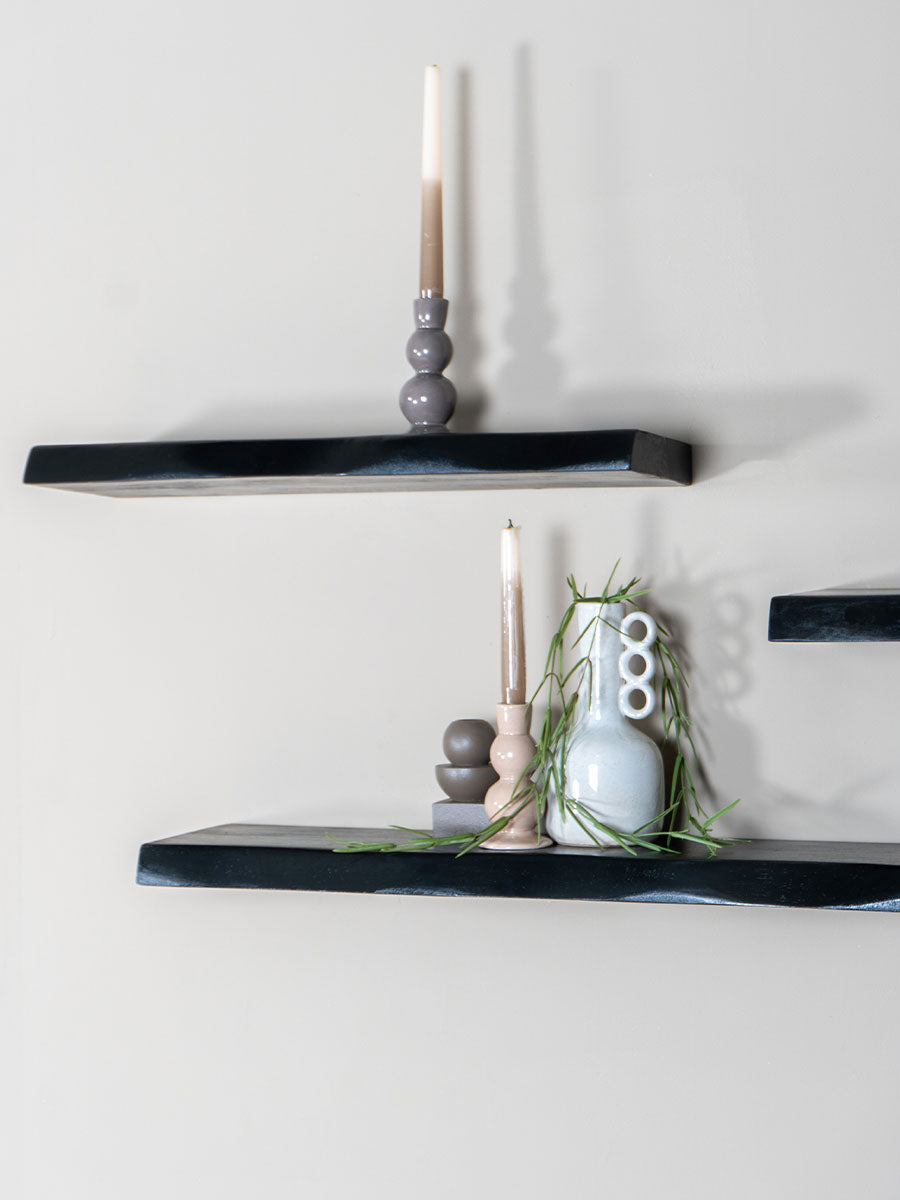 Home67 - Wandplank Pure Zwart Mangohout 40 cm