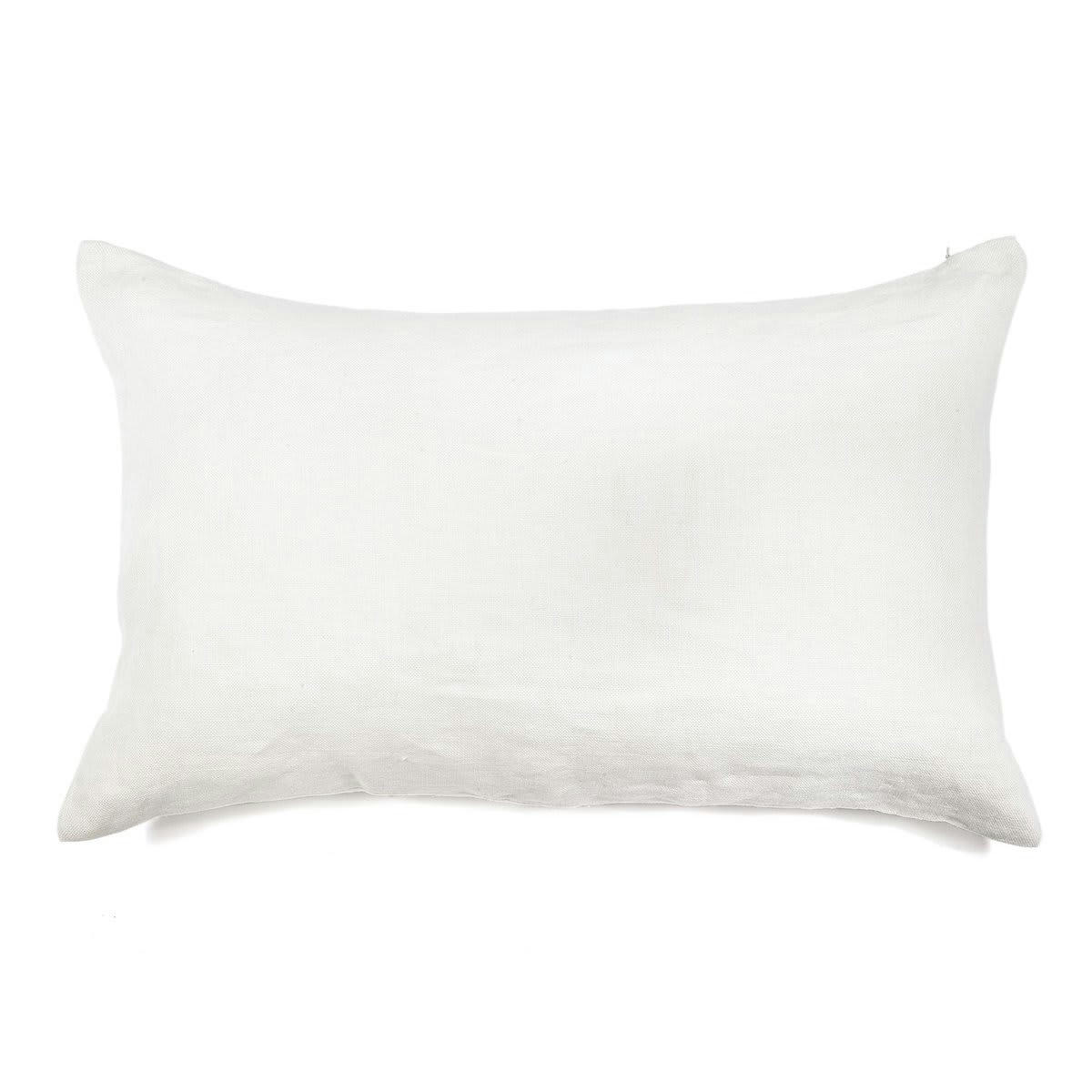 PETRÓPOLIS 1951 - Coussin en lin pur lavé Elizabeth blanc noir 50x70