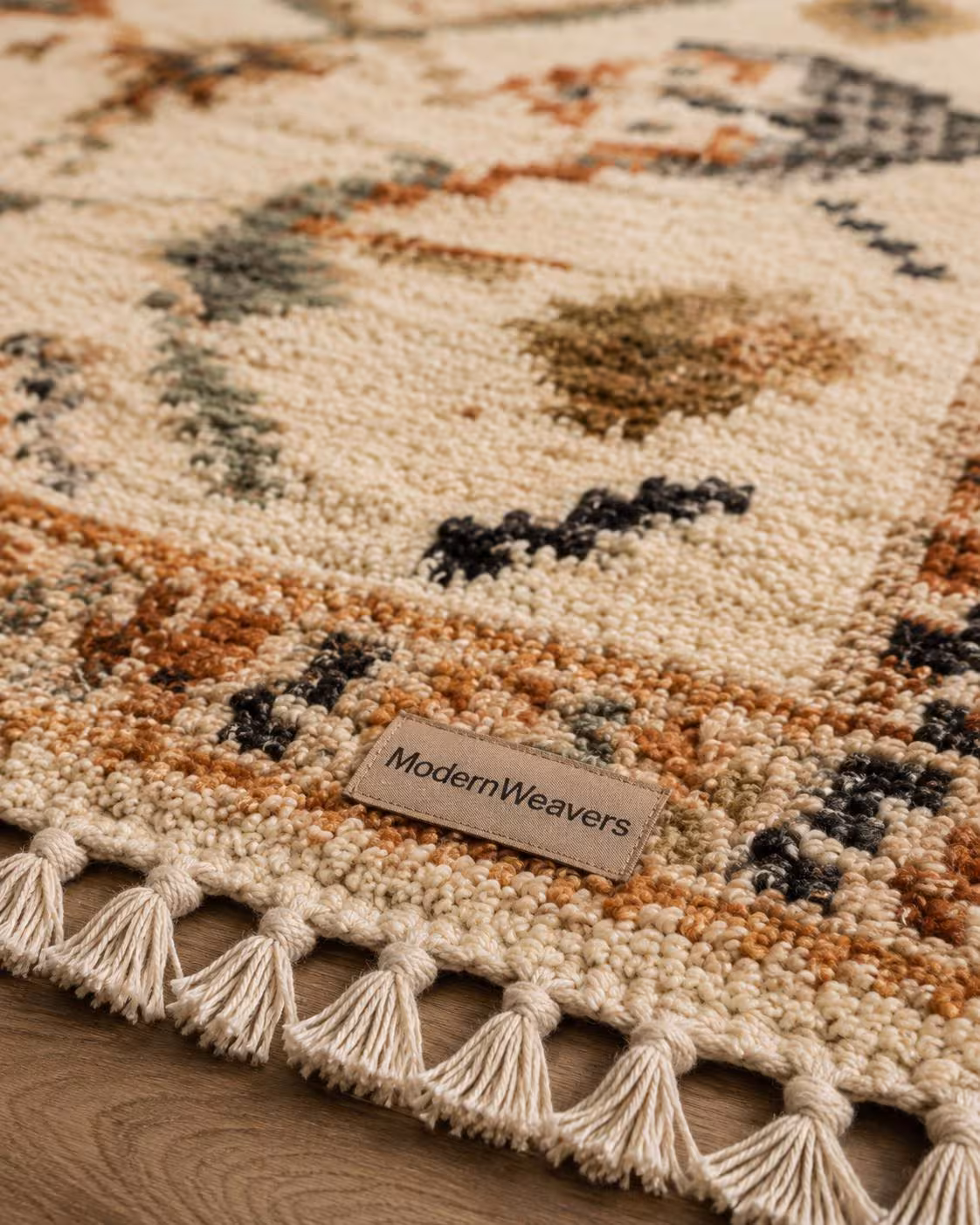 Hand-Knotted Moroccan Rug | Geometric Tribal Berber Shag Area Rug