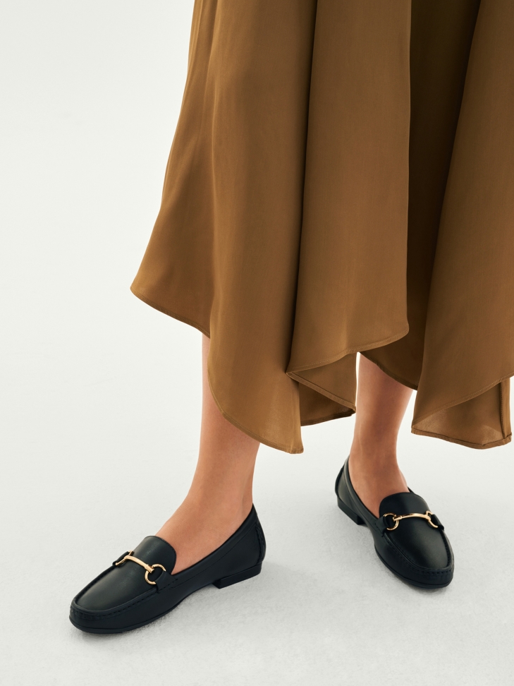 Ladies' black moccasins