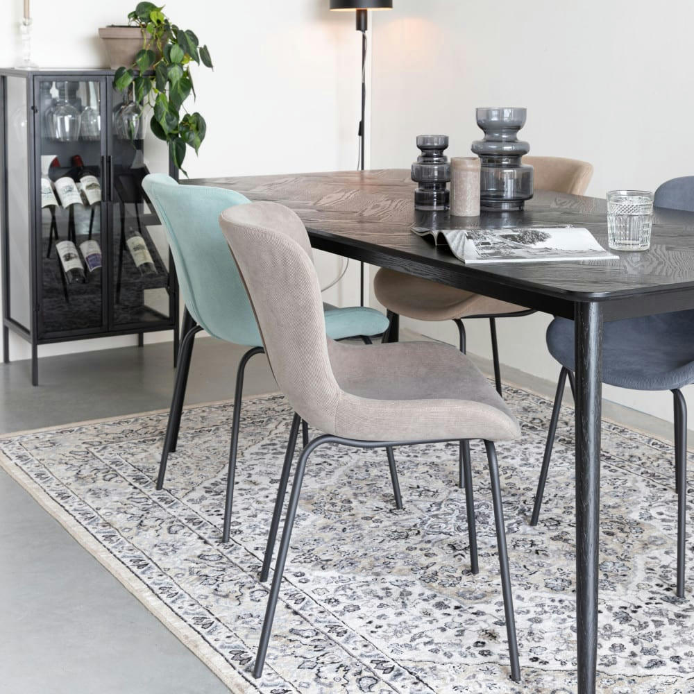 FABIO - Table à manger en bois 180x90cm noir