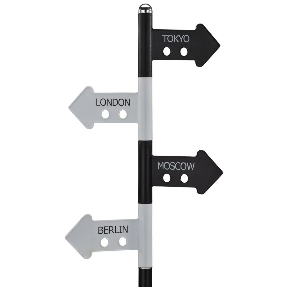 Waze Black and White Metal Coat Rack