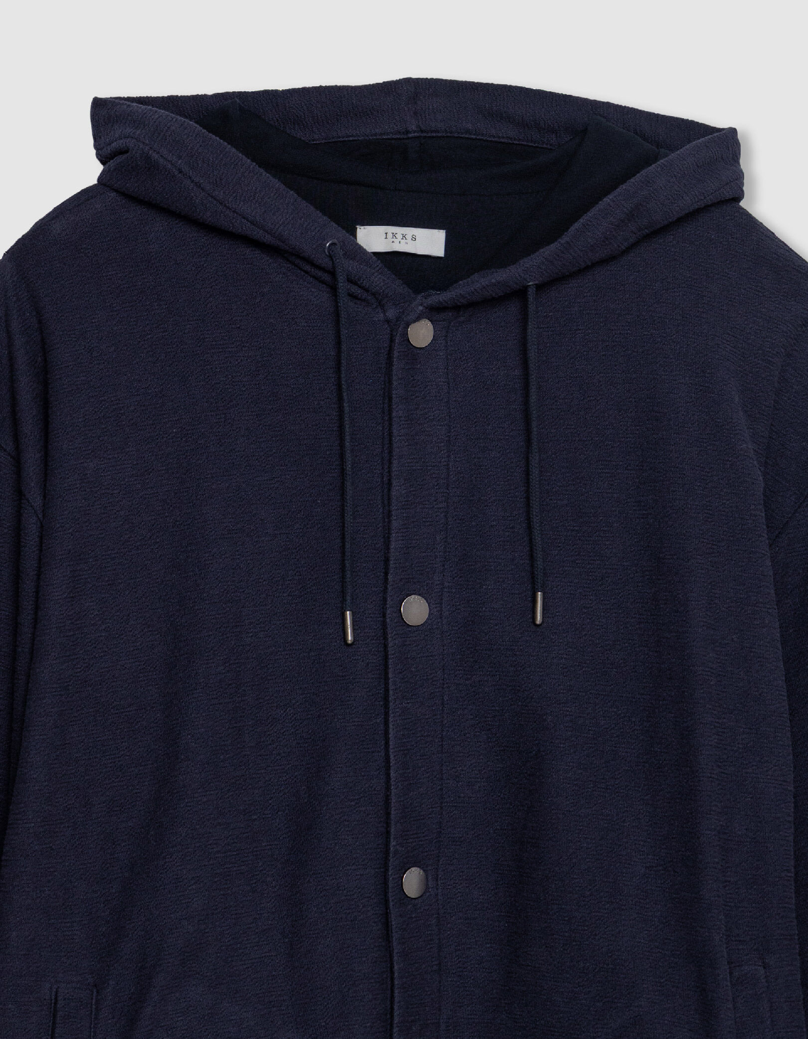 Cardigan capuche marine boutons pressions Homme