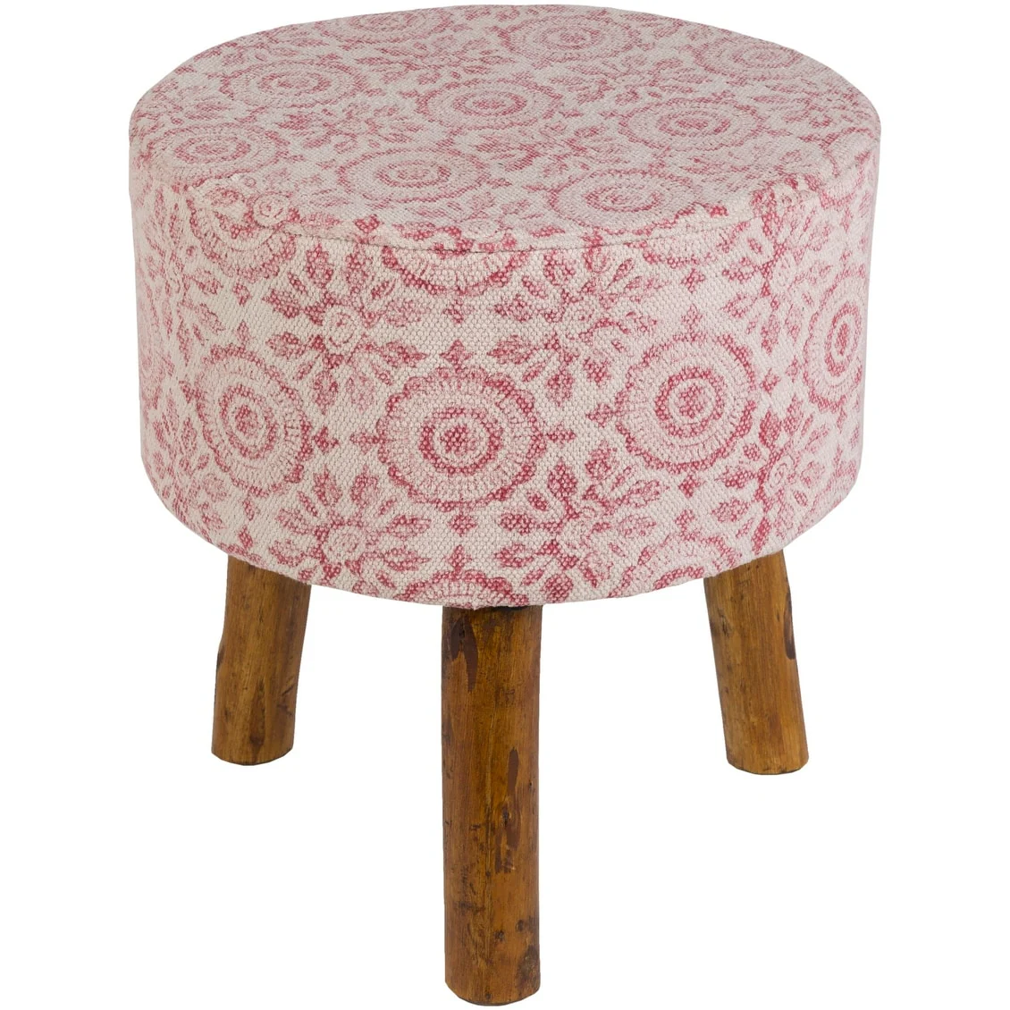 Shantanu Pink Boho Wooden Stool