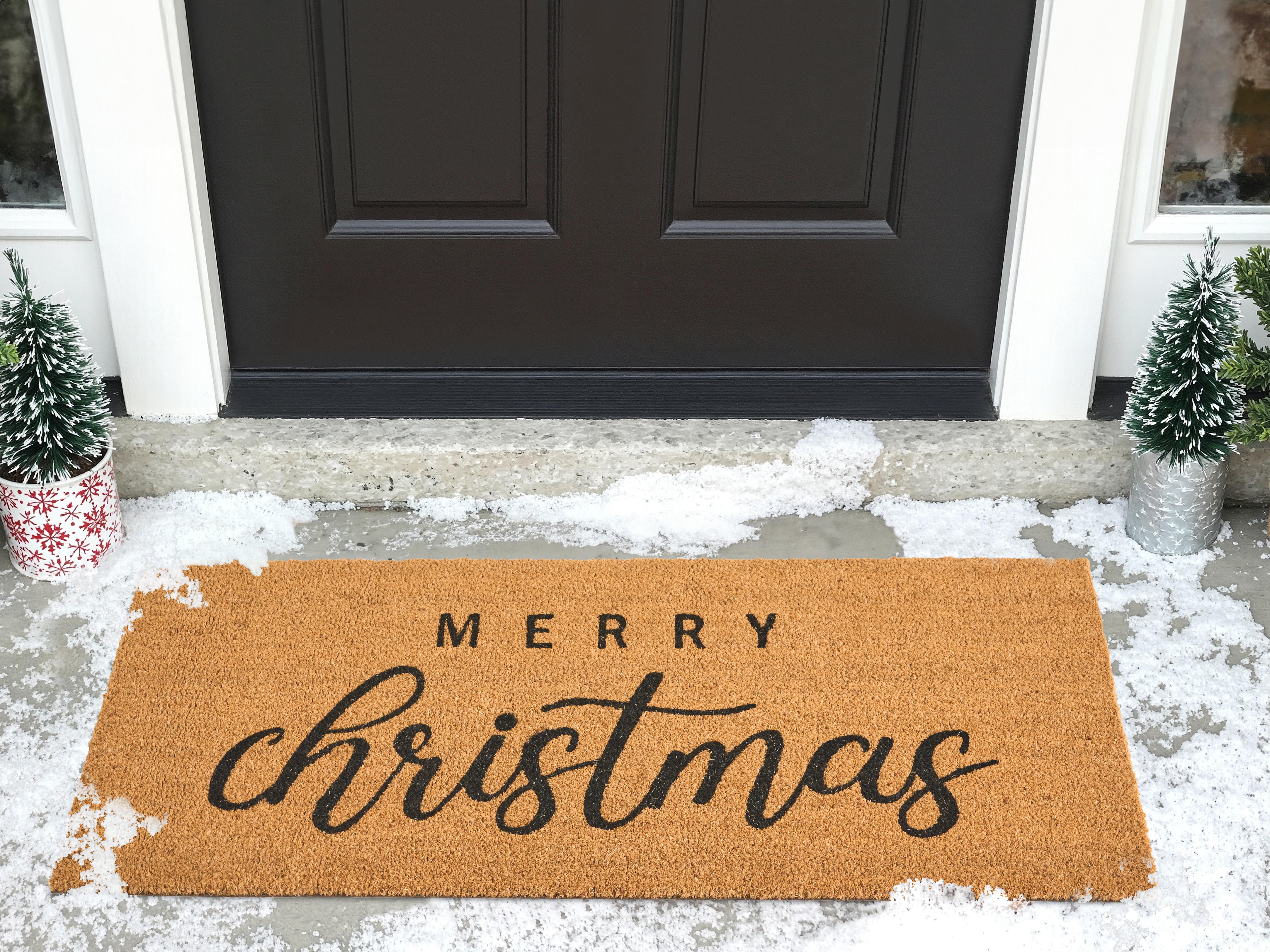 Doormat TIKUB Natural 55 x 120 cm Christmas Motif Coir