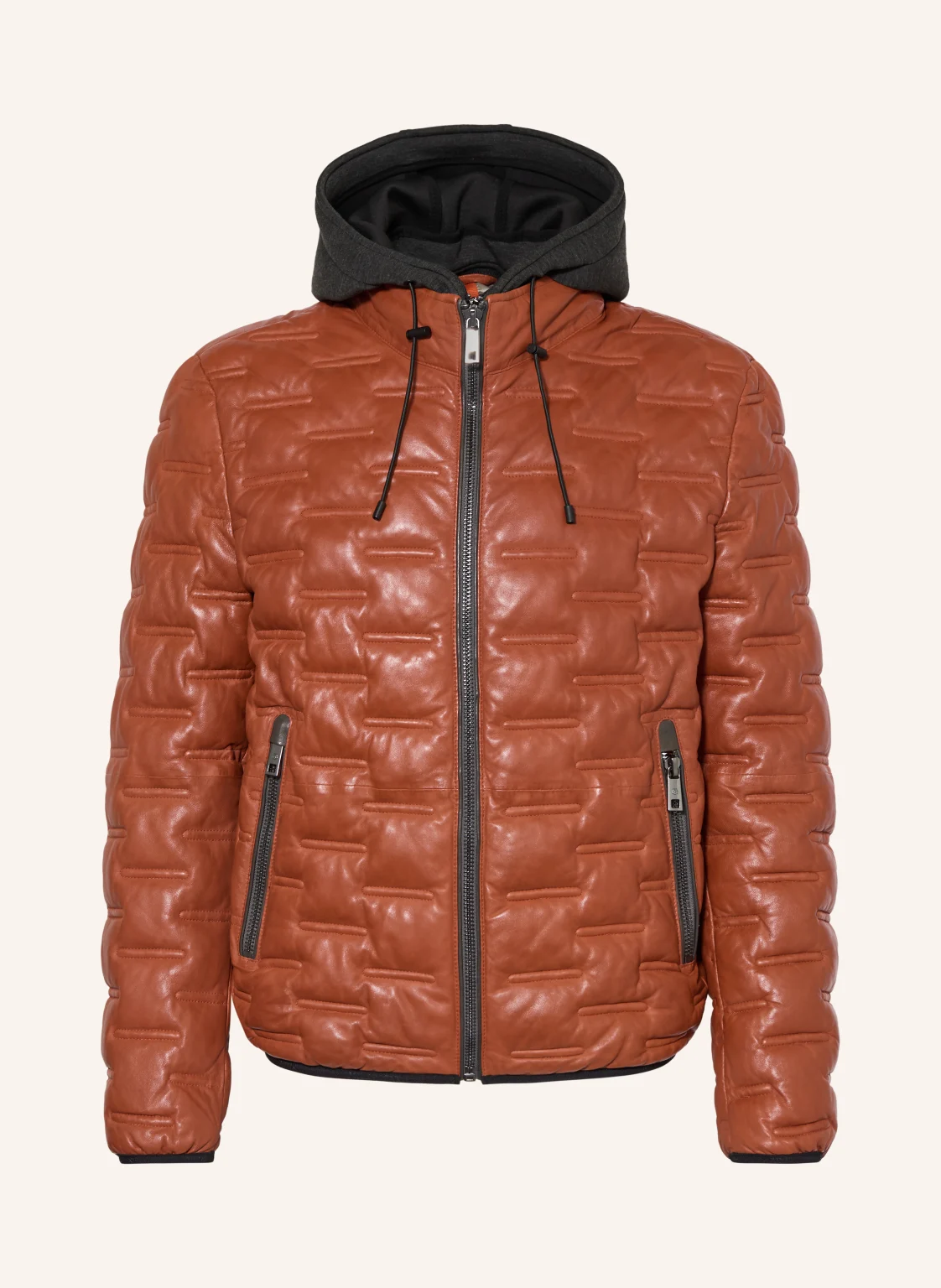 MILESTONE Lederjacke MSALONSO mit herausnehmbarer Blende und abnehmbarer Kapuze