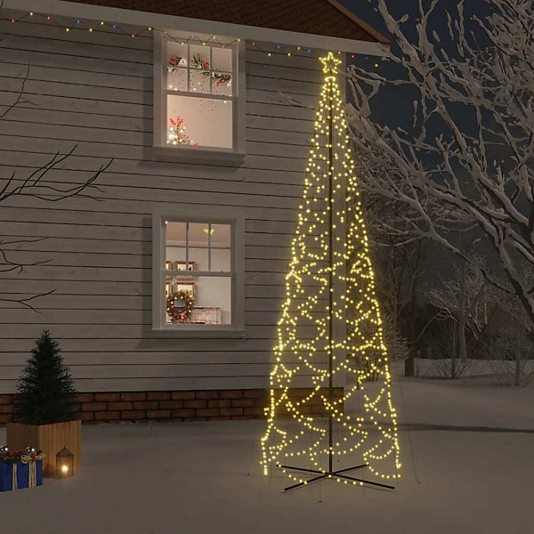 Arbre de Noël cône 1400 LED Blanc chaud 160x500 cm vidaXL