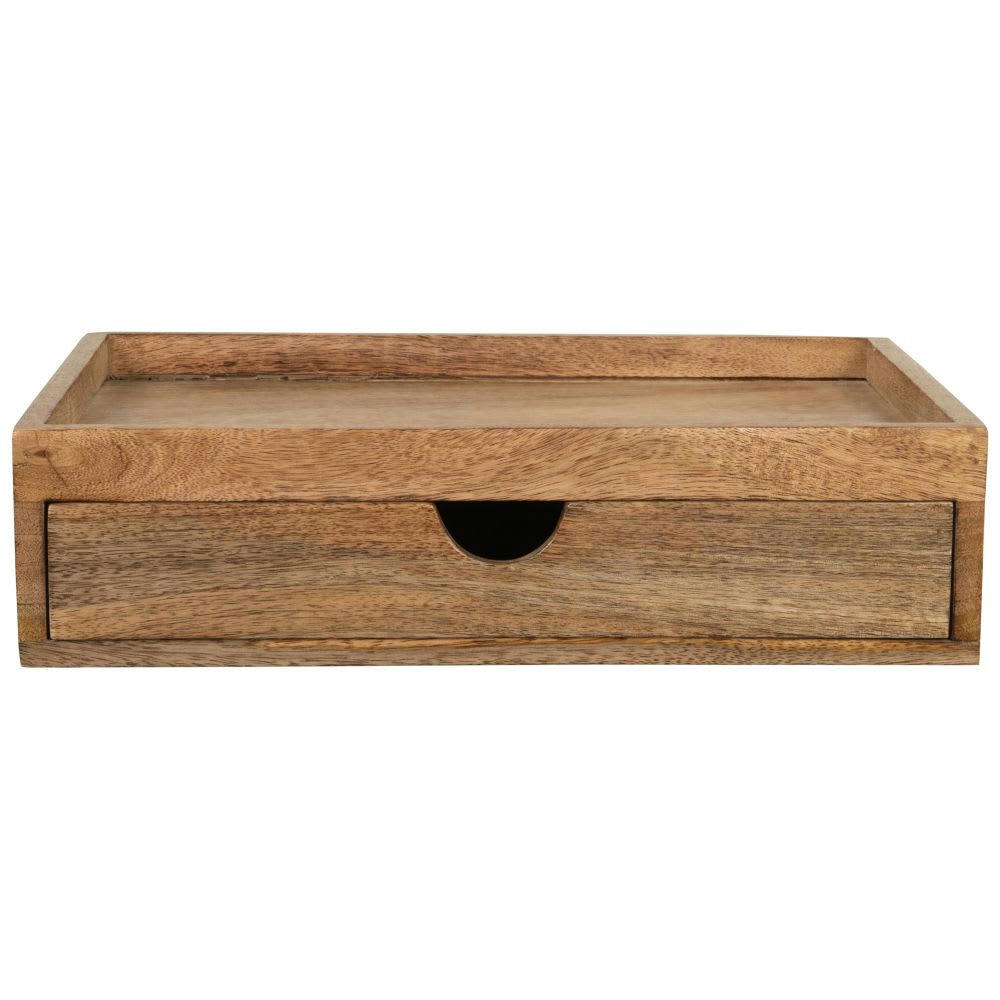 Zurich - Rangement de bureau en bois de manguier avec tiroir