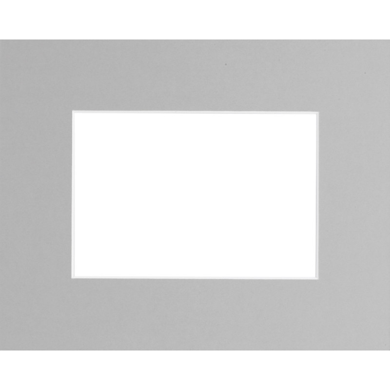 Passe-partout gris 30 x 40 cm avec ouverture intérieure de 20 x 30 cm
