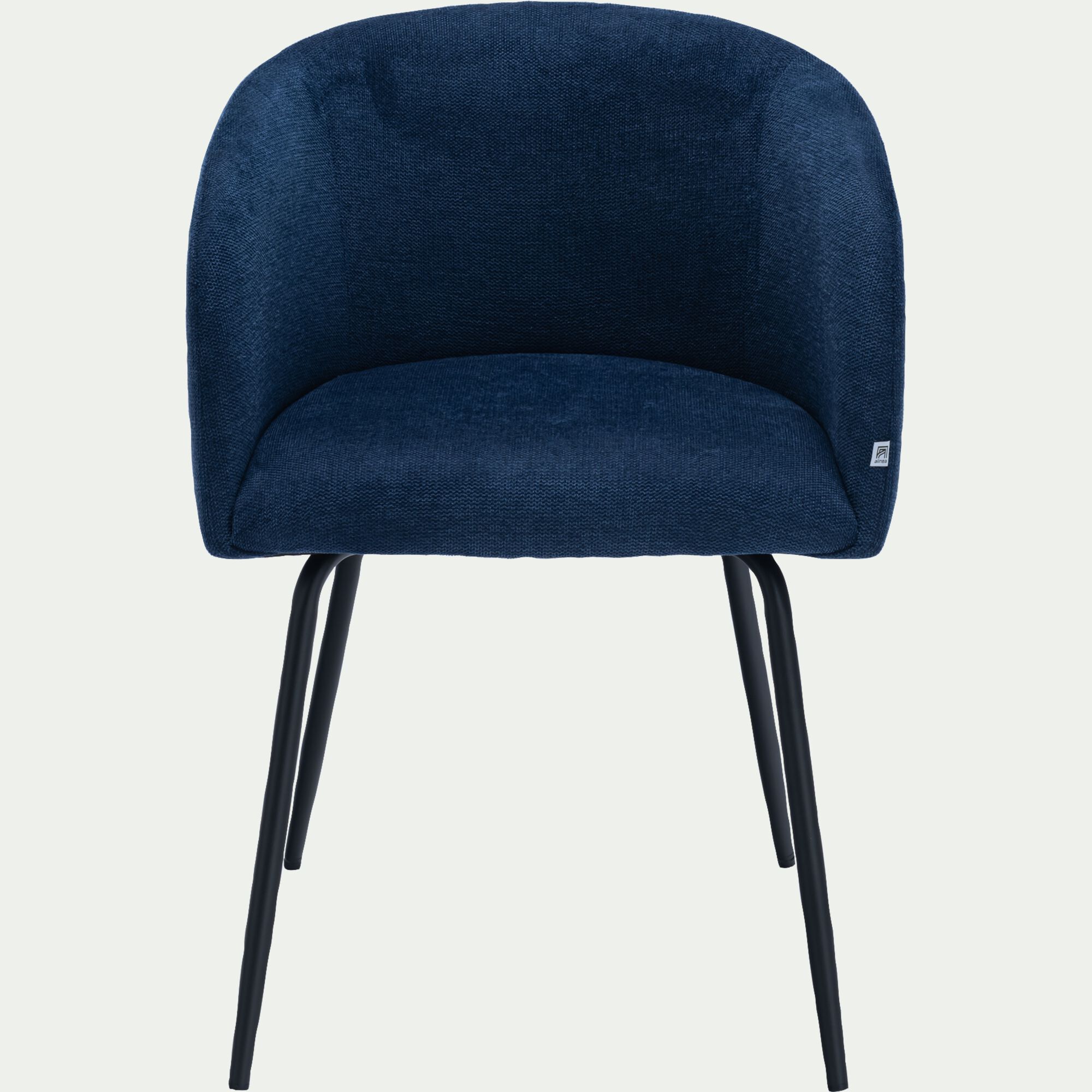 PEILLE - Chaise en tissu et métal avec accoudoirs - bleu figuerolles