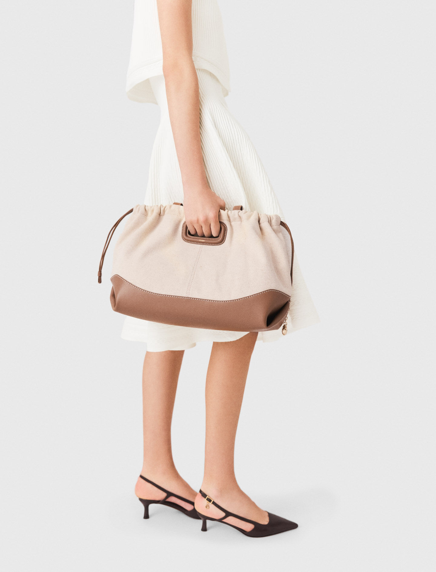 Milpli cabas en mix toile et cuir