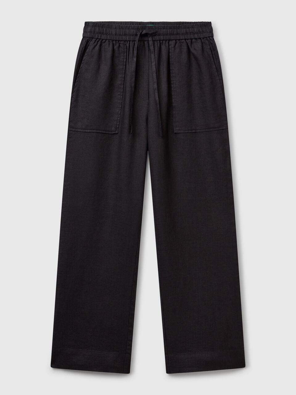 Trousers in pure linen with elastic