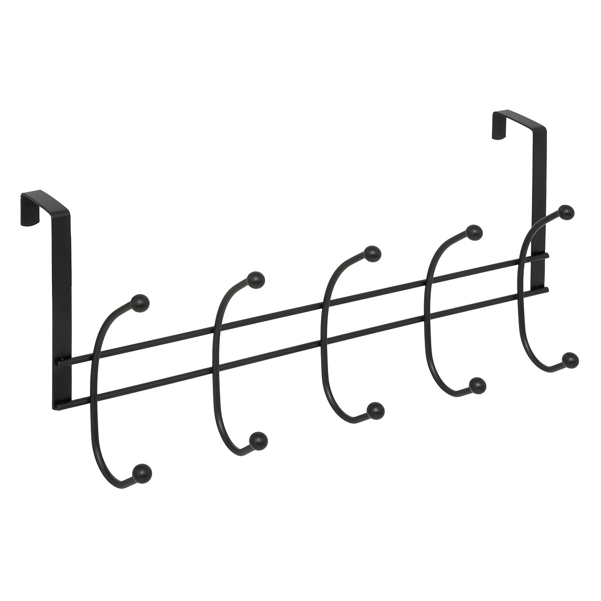 Cabide De 10 Cabeças Com Ganchos Para Porta Preto