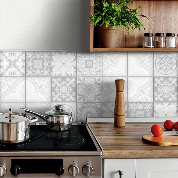 Fliesenaufkleber »Stein-Ornamente Retro«, selbstklebend