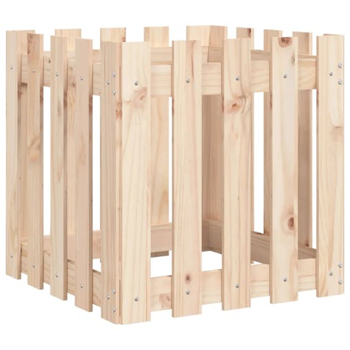 NNEVL Garden Planter with Fence Design 50x50x50 cm Solid Wood Pine
