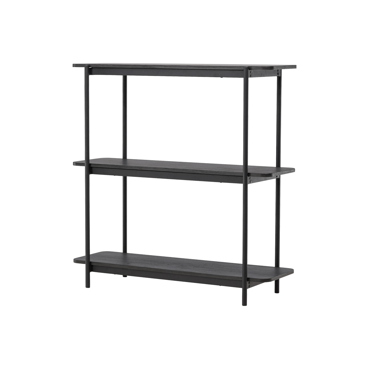 Nest living Werne Lage Houten Boekenkast - B 120 cm - Zwart