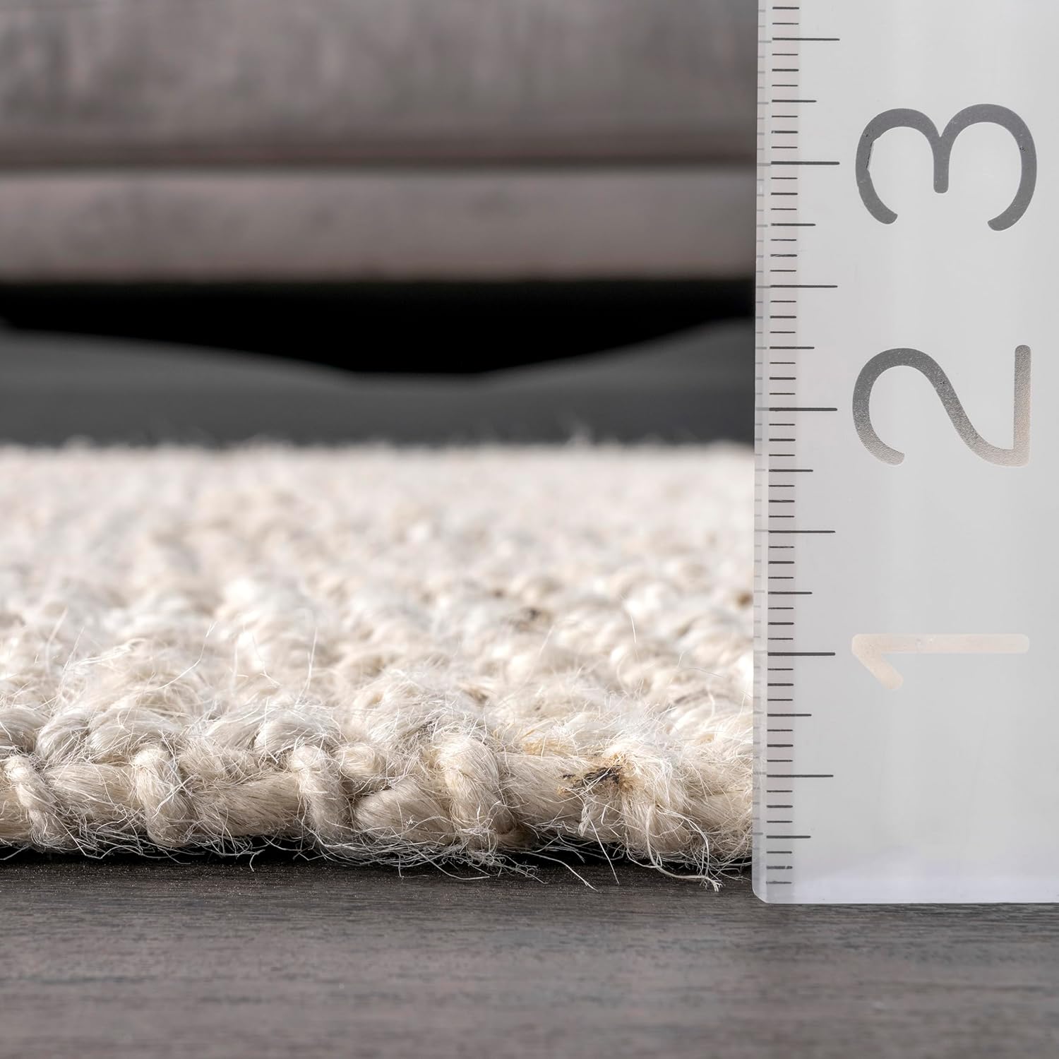 nuLOOM Ashli Solid Farmhouse Jute Area Rug, 11'6 x 14'6, Off-White