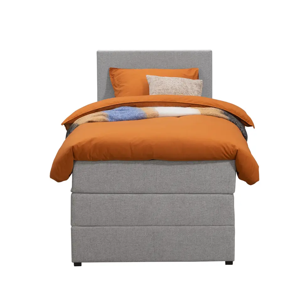 Boxspring met opbergruimte Liv egaal - lichtgrijs - 90x200 cm