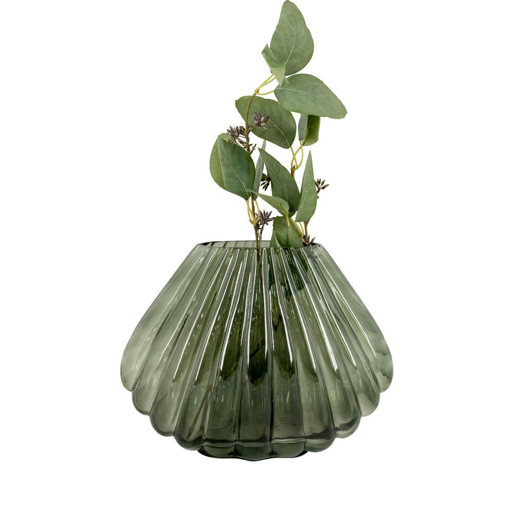 PALMA - Vase en verre H22cm vert