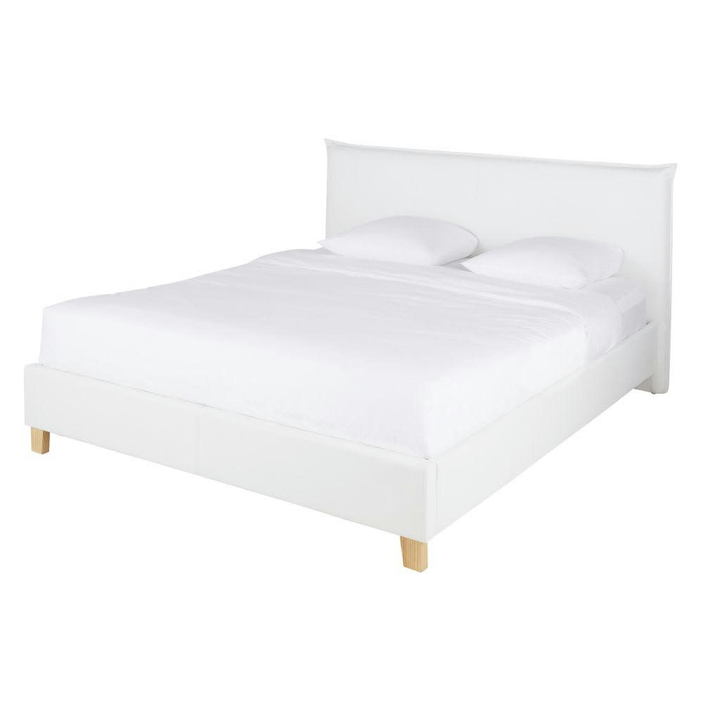 Pillow -  Lit coffre avec sommier à lattes 180x200 blanc