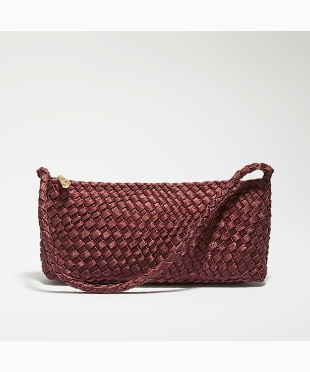 Deliberating Berry - Woven East-West Shoulder Bag