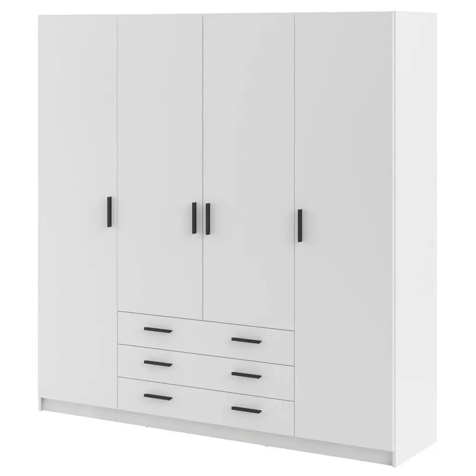 Kledingkast Sprint 4-deurs - wit - 200x196x50 cm