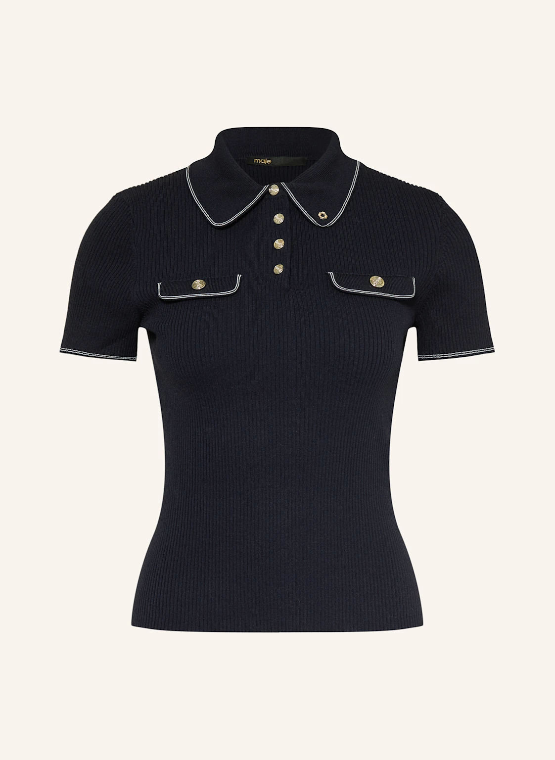 maje Strick-Poloshirt